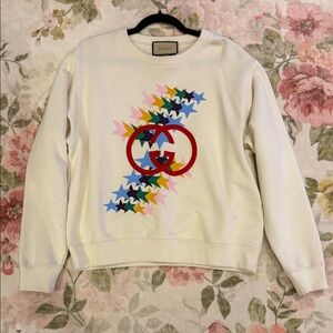 Gucci Women's Cream Sweater with Colorful Starburst
